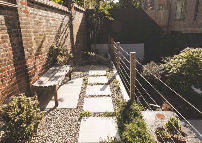 6 large flagstones in pebbled pathway in back patio garden