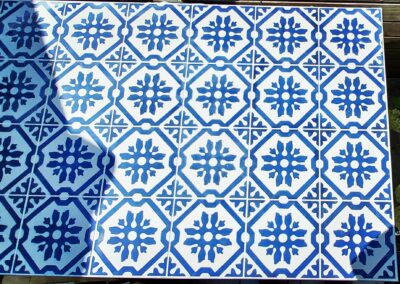 Blue mosaic garden tiles